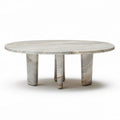 Table basse ovale en marbre gris dimensions 100 x 60 x 40cm