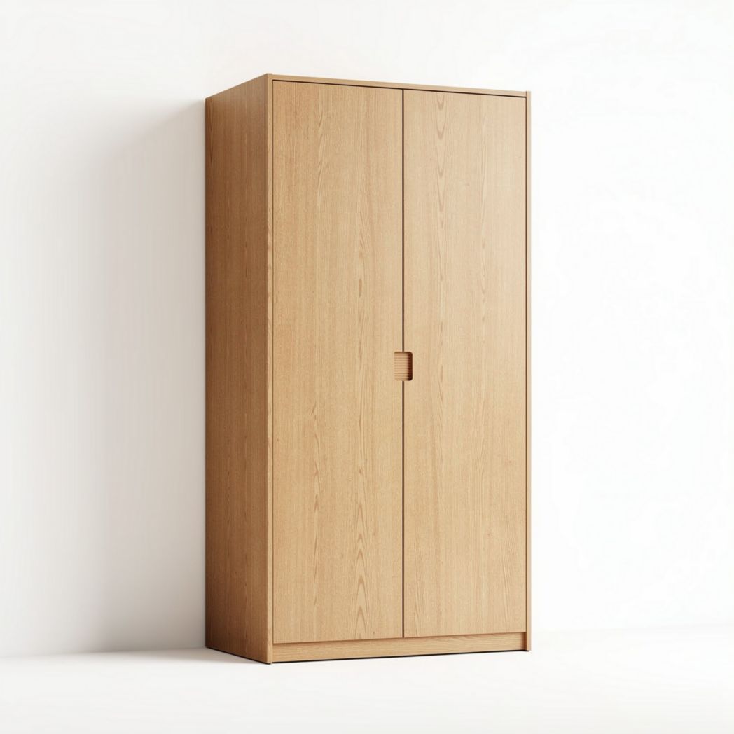 Armoire en bois clair de dimensions 80 x 40 x 180 cm pour rangement élégant