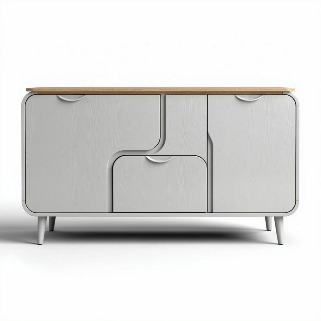 Buffet en bois avec surface en chêne clair dimensions 120 x 40 x 80cm