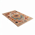 Tapis en jute tissé main aux motifs géométriques colorés 200 x 150 x 1cm