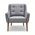 Fauteuil en tissu gris avec des pieds en bois dimensions 80 x 80 x 90cm