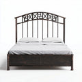 Lit en métal vintage avec tête de lit en fer noir 200 x 150 x 100cm
